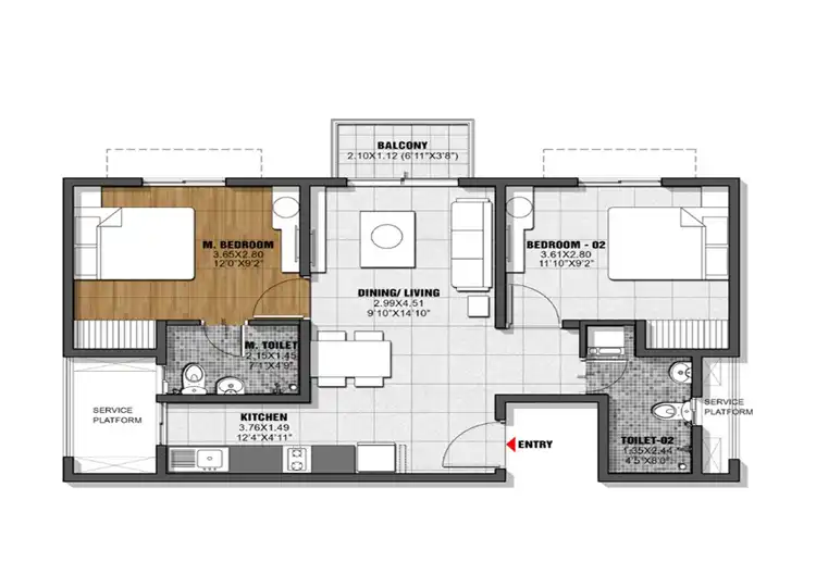 Illustrative residence plan visual